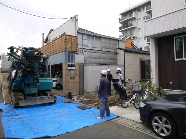 「奥の家」　～越谷市　Ｉ邸　　旗竿敷地の基礎工事～