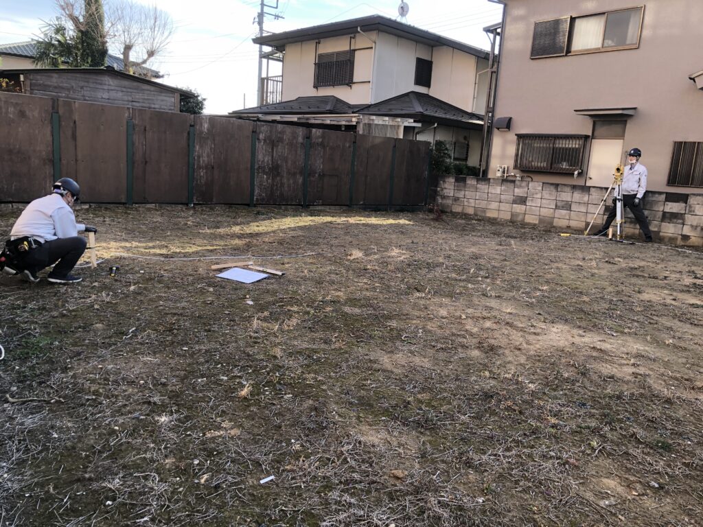 地鎮祭に向けて地縄張り！